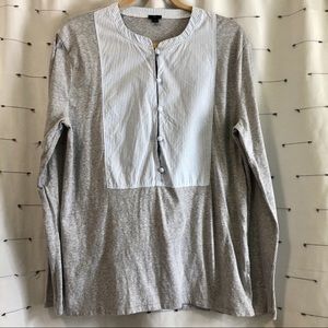 J Crew tuxedo bib long sleeve shirt size L